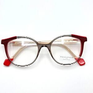 Face A Face Eyeglass Frames Shift 1 Col. 4321 Transparent Striped 49-18-140 New